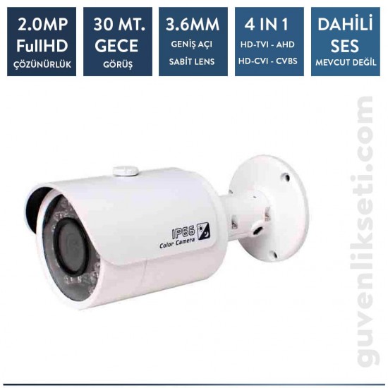 Techvision TC-4236H 2mp Metal Bullet Kamera (30mt Ir)
